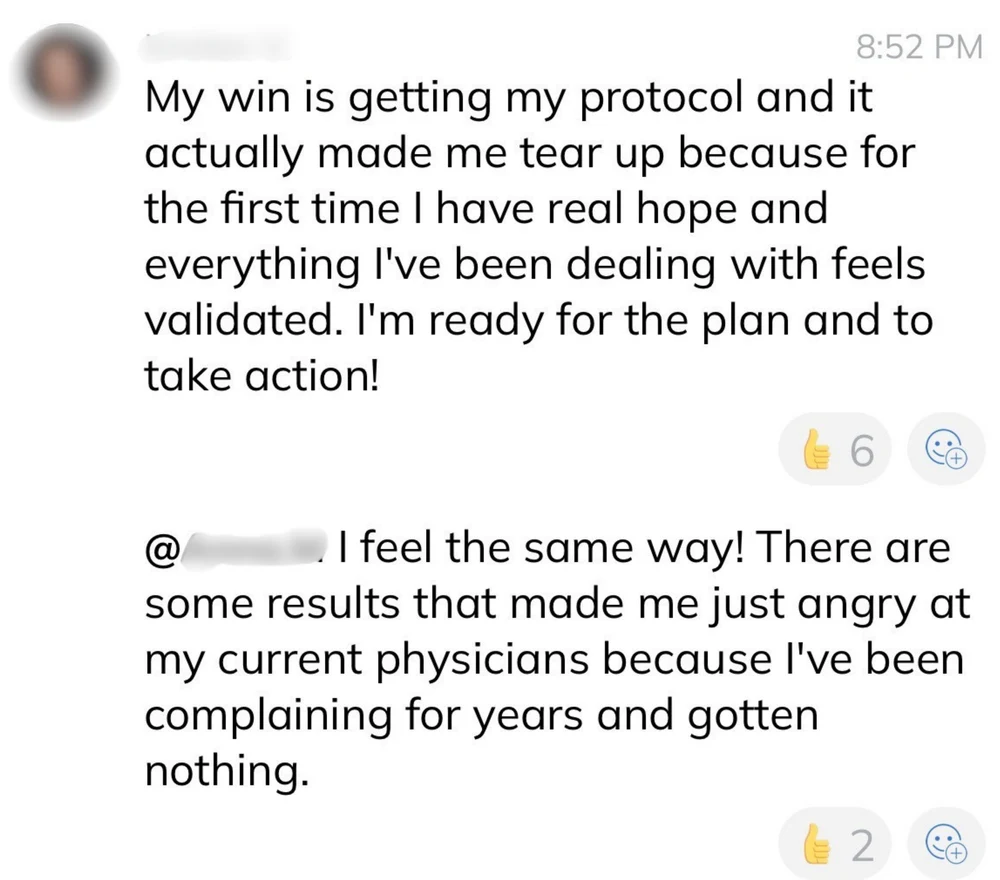 Client win: getting my protocol made me tear up, for the first time I have real hope
